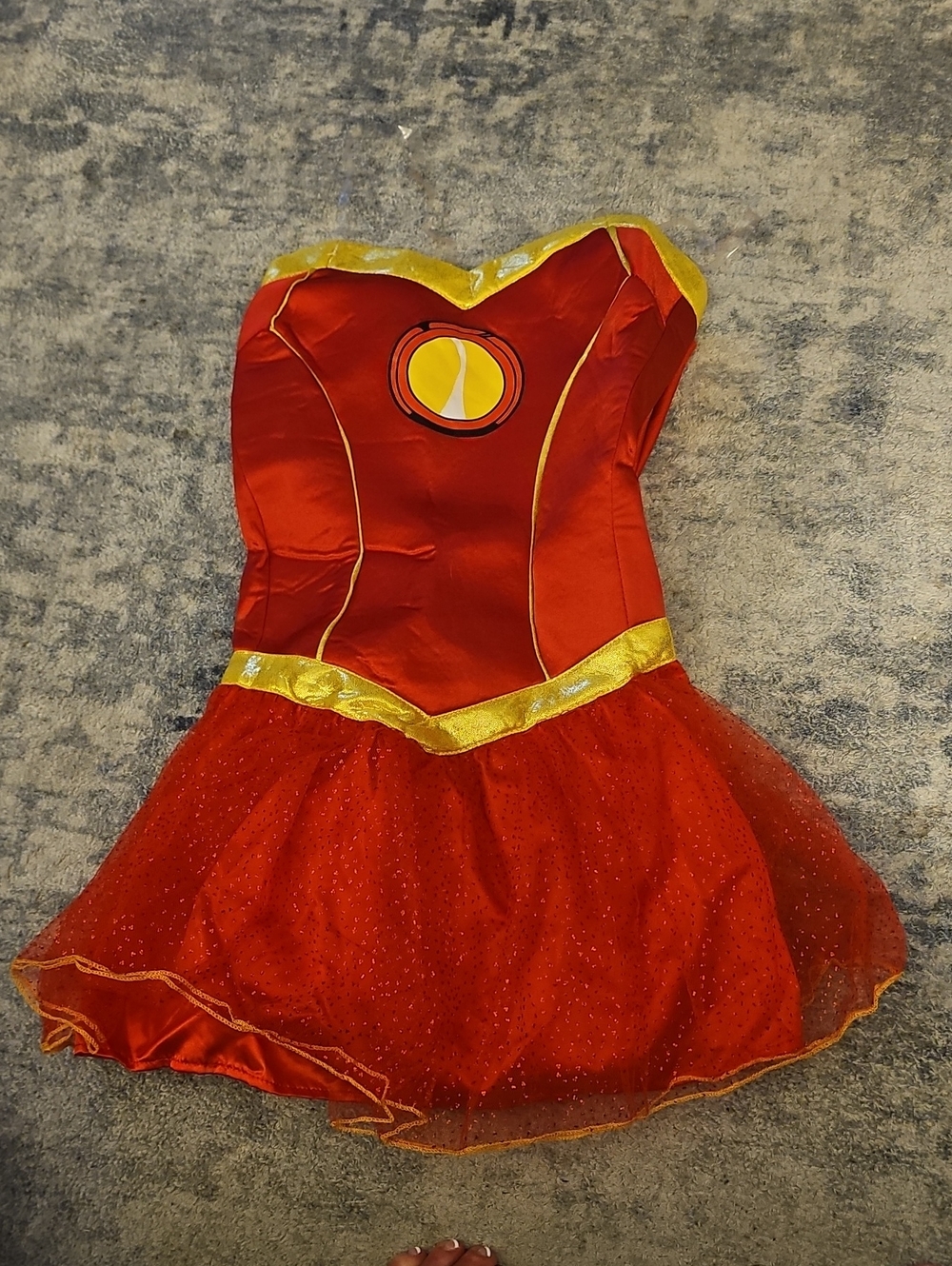 Marvel Iron Man Rescue Women's Costume Tutu dress by Rubie's with Gold Trim